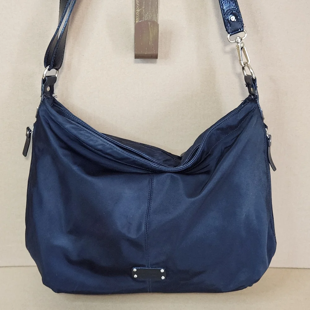 Kate Spade Diaper Bag Black With Black/ White Flower Lining W/Coin Purse